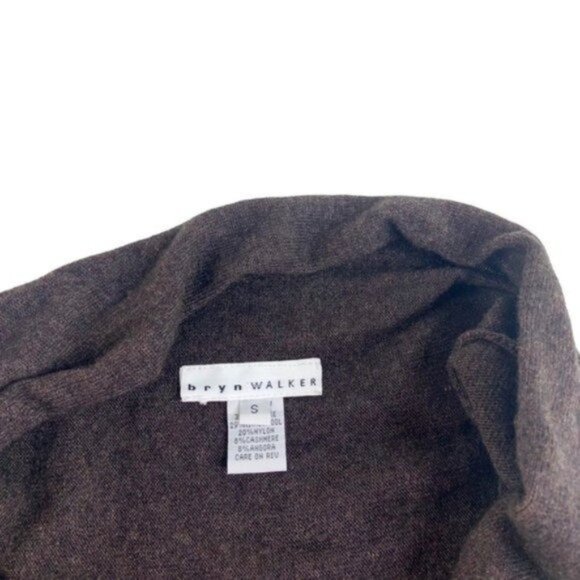 Bryn Walker Lambswool Open Front Long Duster Cardigan in Brown - Picture 2 of 4